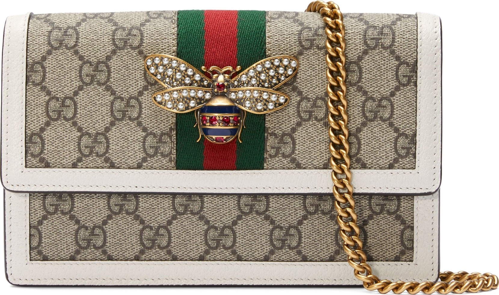 Gucci Queen Margaret GG Supreme Canvas Wallet on a Chain