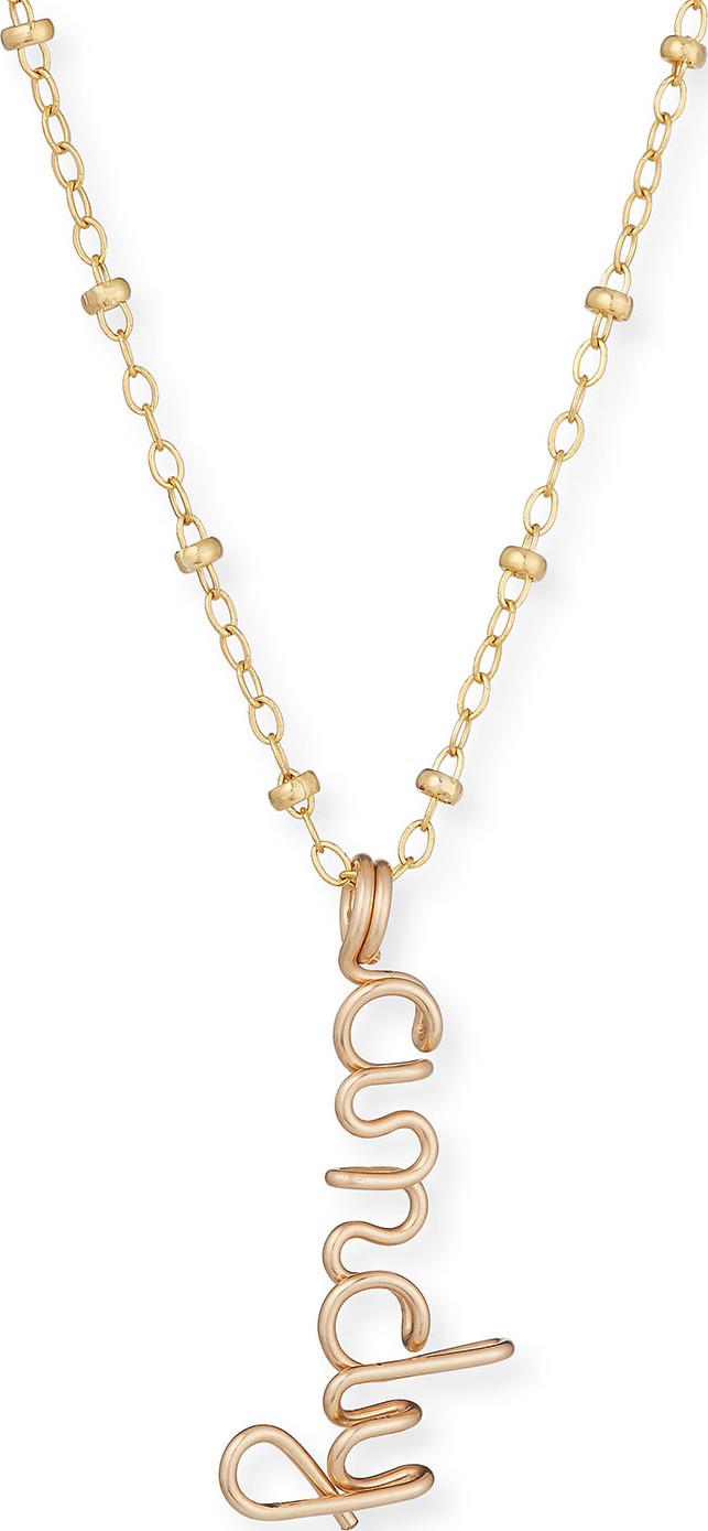 Atelier Paulin Personalized Beaded Necklace w/ Wire Pendant  1-5 Letters