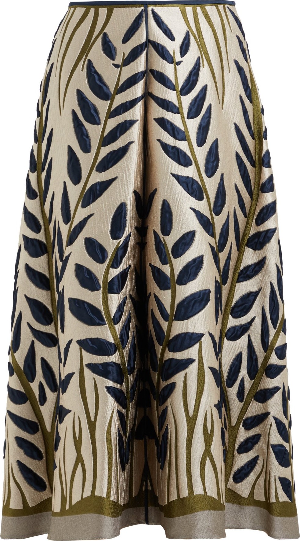Fendi Leaf-jacquard midi skirt