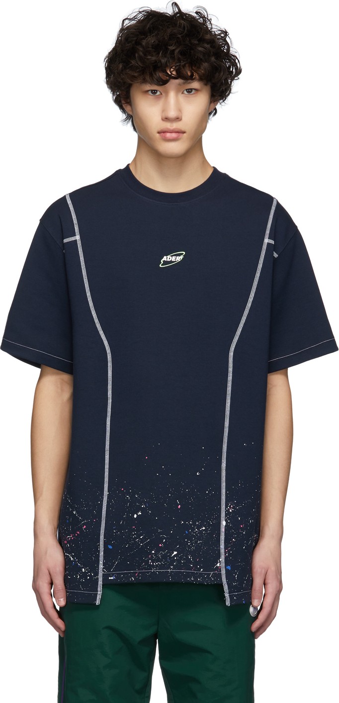 ADER error Navy Cosmos Logo T-Shirt