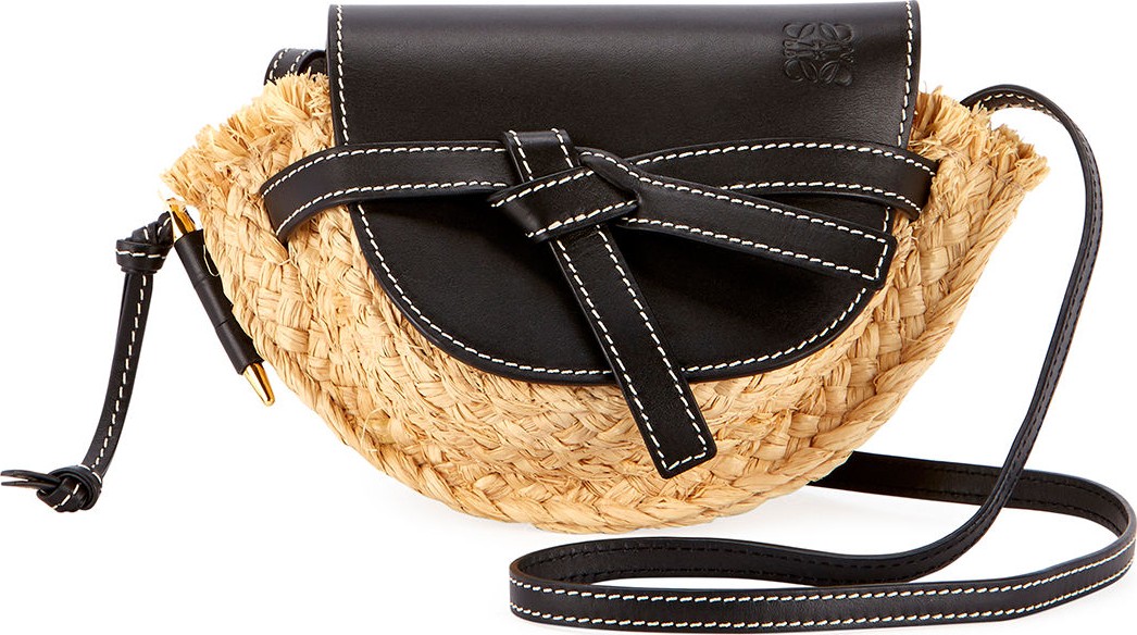 LOEWE Gate Mini Raffia Shoulder Bag