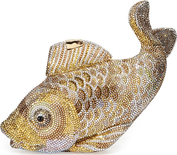 Judith Leiber Koi Fish Crystal Minaudiere, Champagne