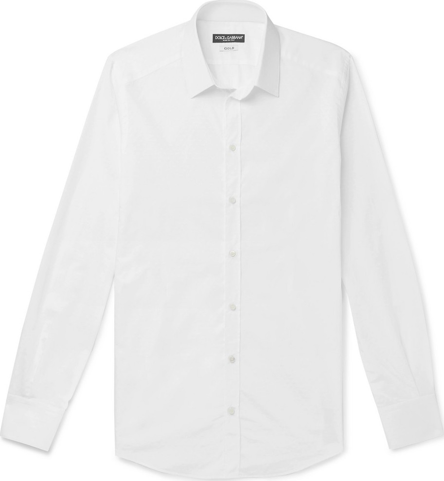 Dolce & Gabbana Slim-Fit Logo-Jacquard Cotton-Poplin Shirt