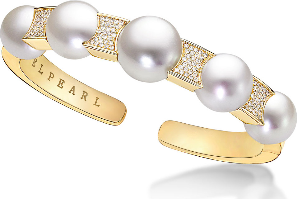 Belpearl Kobe Avenue Cuff with South Sea Pearls & Diamonds