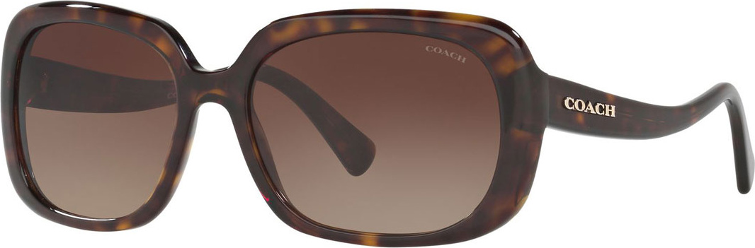 COACH Rectangle Acetate Sunglasses w/ Curved Arms