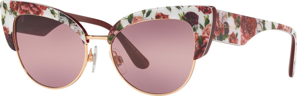 Dolce & Gabbana Floral Printed Acetate Cat-Eye Sunglasses