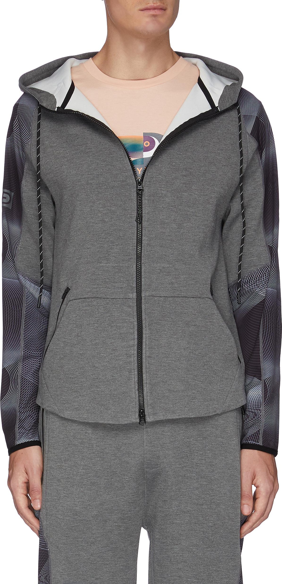 DYNE Renzo' graphic sleeve zip front hoodie