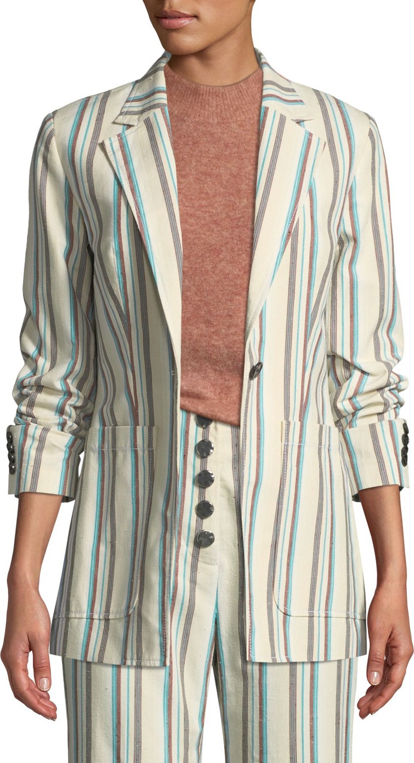 3.1 Phillip Lim Oversized Striped Cotton Blazer