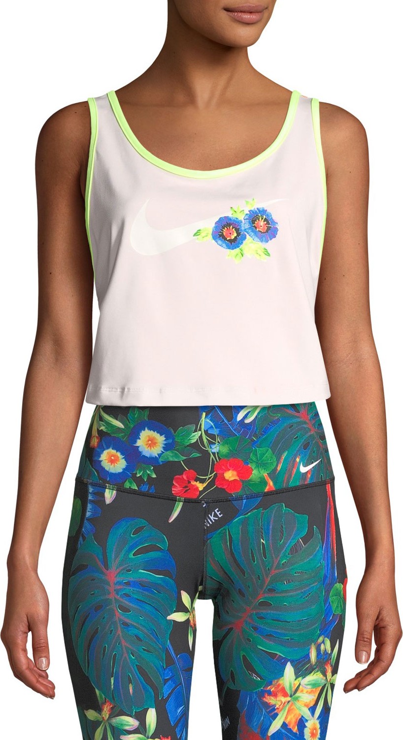 Nike Cropped Floral-Print Performance Tank