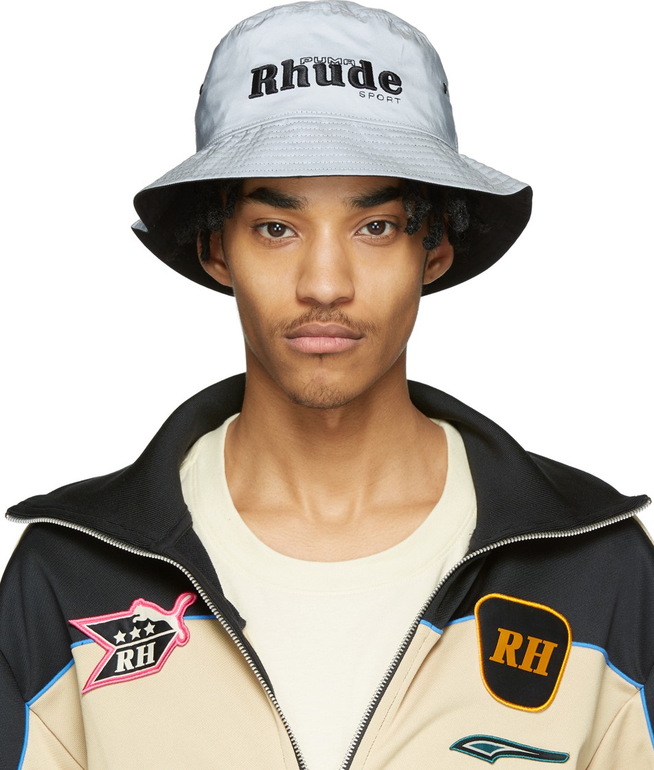 RHUDE Reversible Grey Puma Edition Bucket Hat