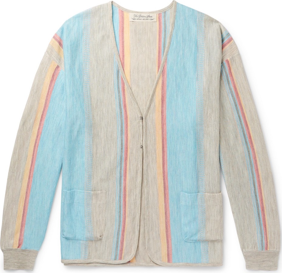 Remi Relief Striped Linen Cardigan