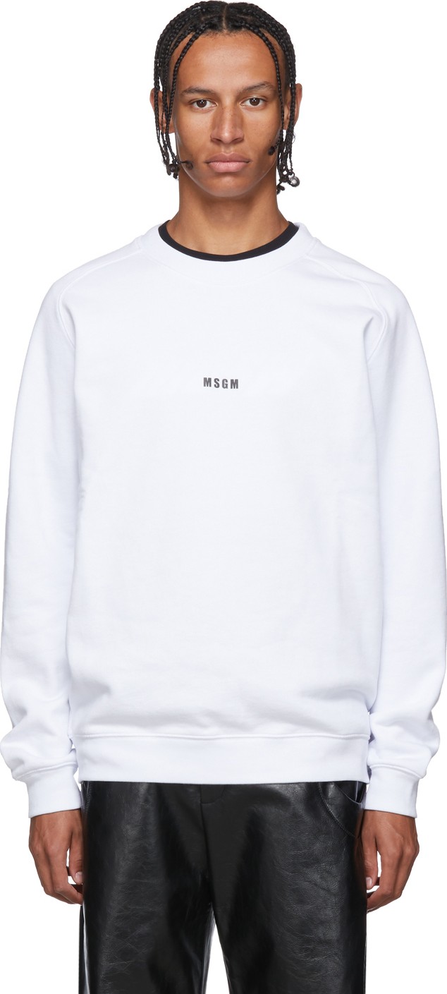MSGM White Micro Logo Sweatshirt