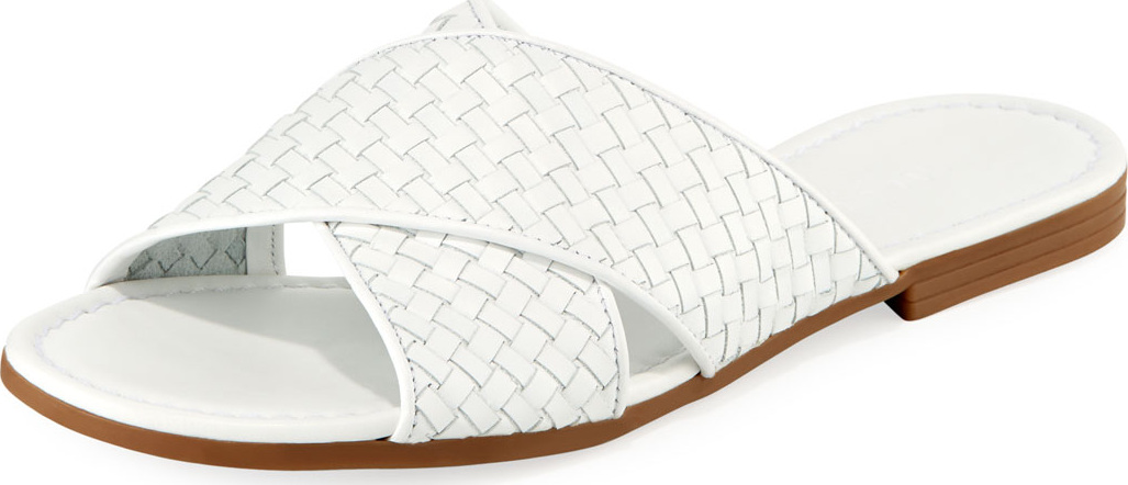 Sesto Meucci Nera Flat Woven Napa Leather Slide Sandal