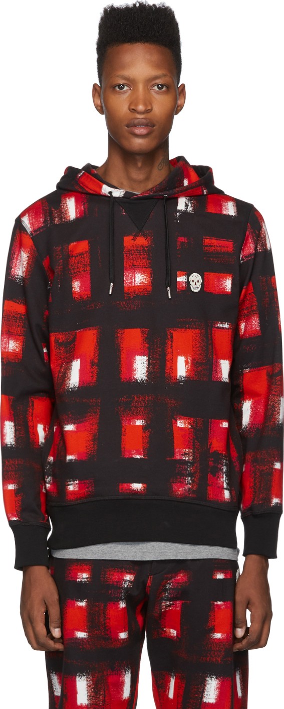 Alexander McQueen Black & Red Pullover Hoodie