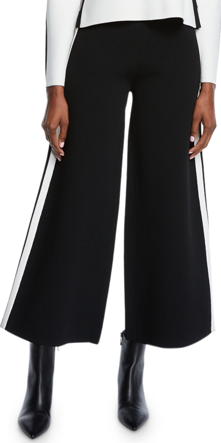 Veronica Beard Roland Cropped Sporty Wide-Leg Pants