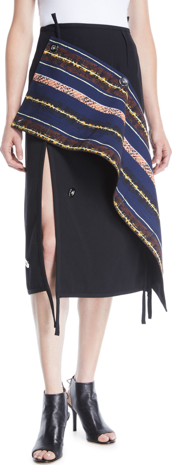 3.1 Phillip Lim Deconstructed Asymmetrical Wool Midi Skirt 3.1 Phillip Lim Deconstructed Asymmetrical Wool Midi Skirt