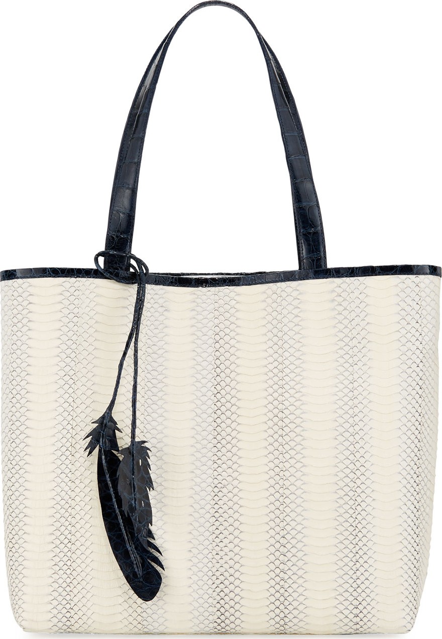 Nancy Gonzalez Erica Two-Tone Snake/Crocodile Tote Bag