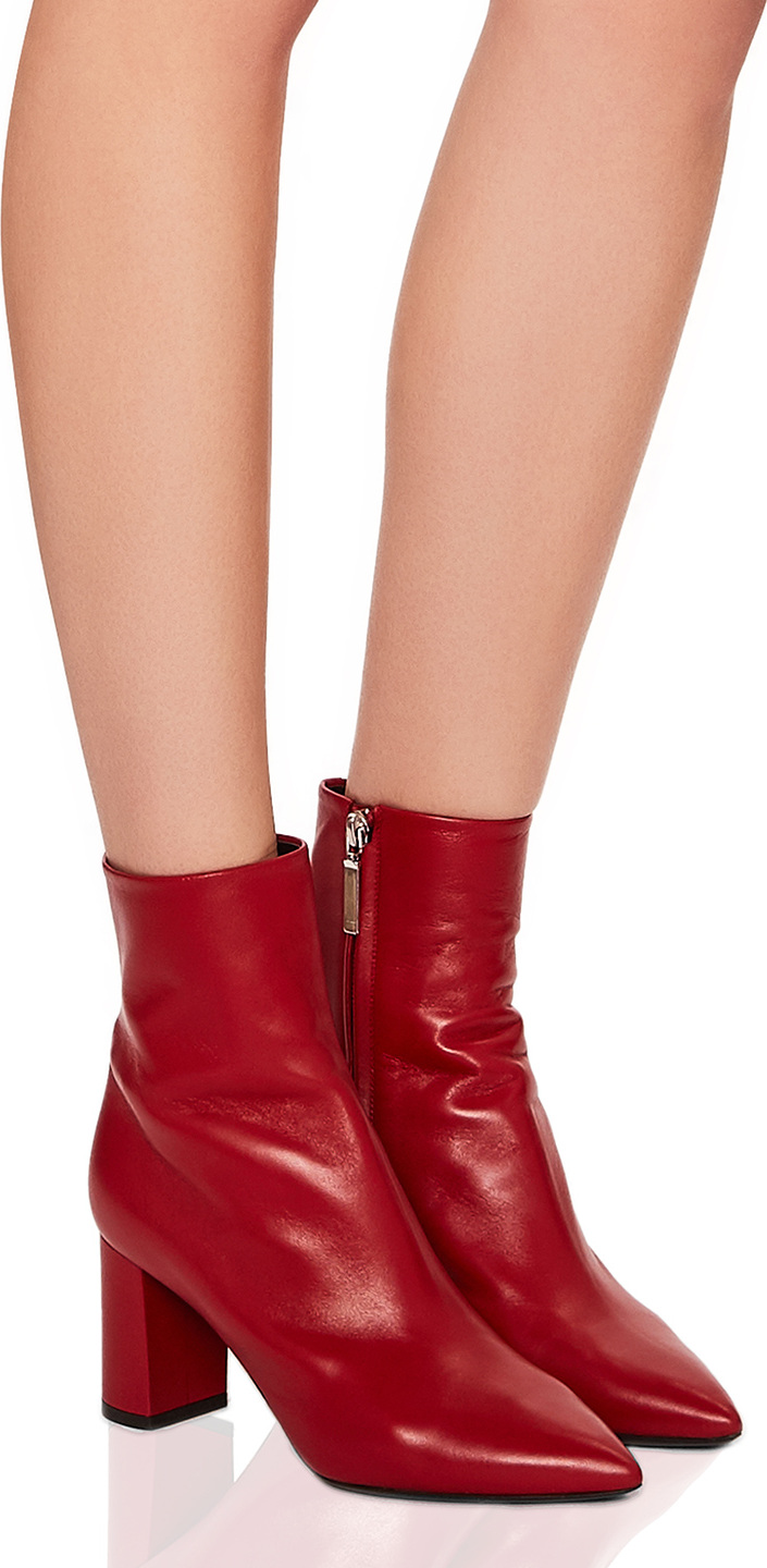 Saint Laurent Betty Leather Heeled Ankle Boots