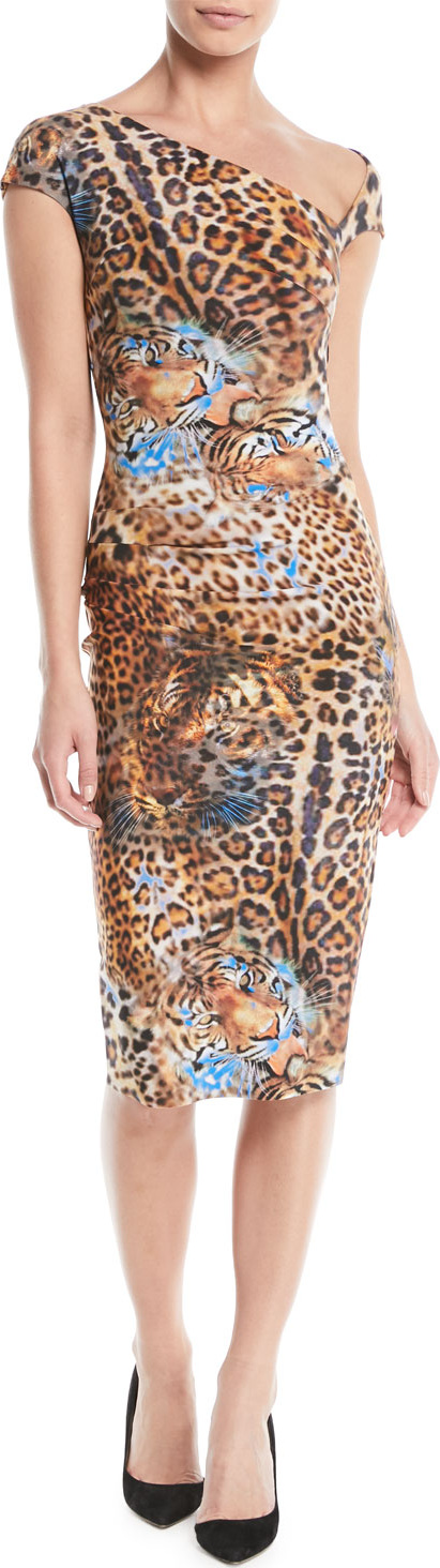 La Petite Robe di Chiara Boni Emanuela Asymmetric Leopard-Print Dress