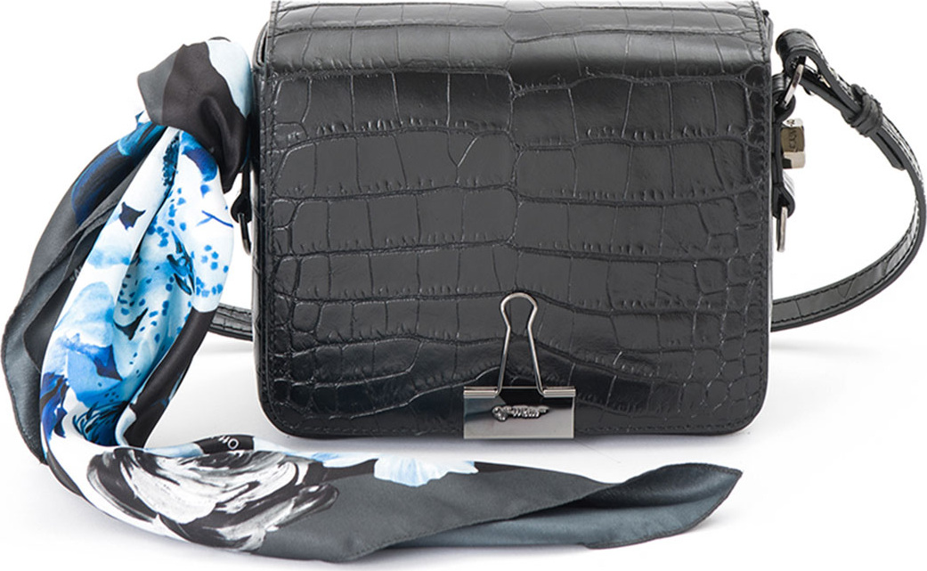 Off White Cocco Stamped Leather Crossbody Bag