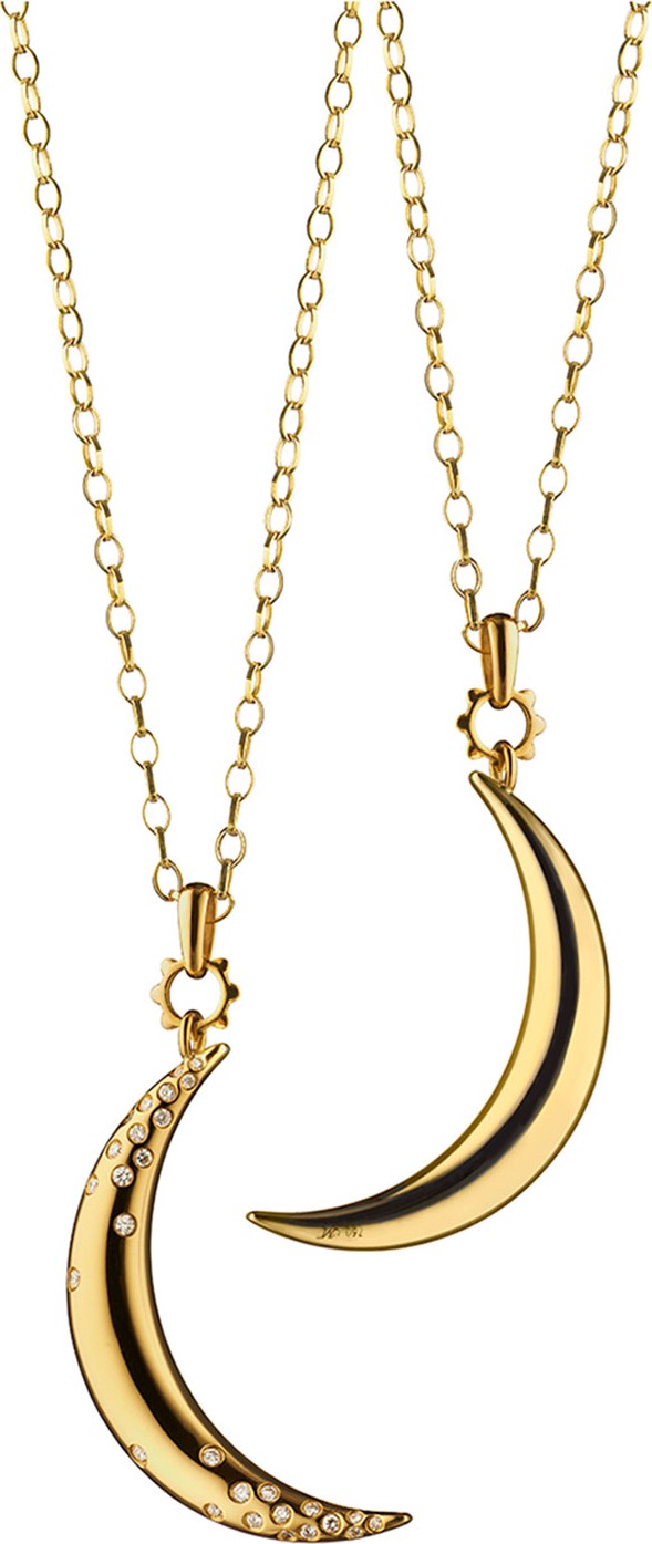 Monica Rich Kosann Dream Moon Charm Necklace with Diamonds, 32"