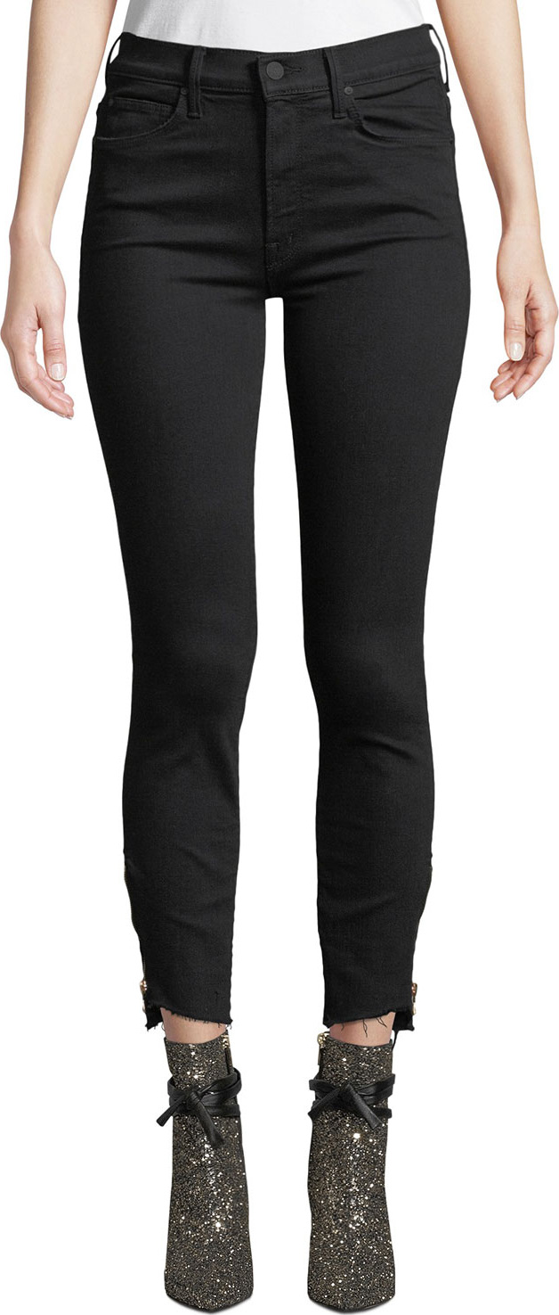 MOTHER The Stunner Double-Zip Step-Hem Skinny Jeans