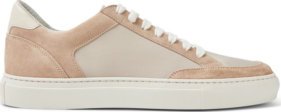 Brunello Cucinelli Leather-Trimmed Suede and Ripstop Sneakers