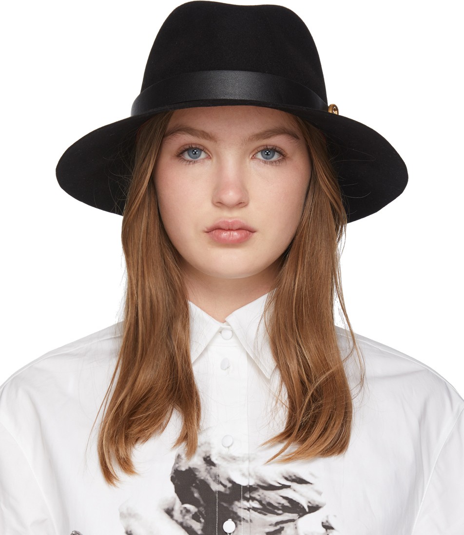 Valentino Black Valentino Garavani VLogo Fedora