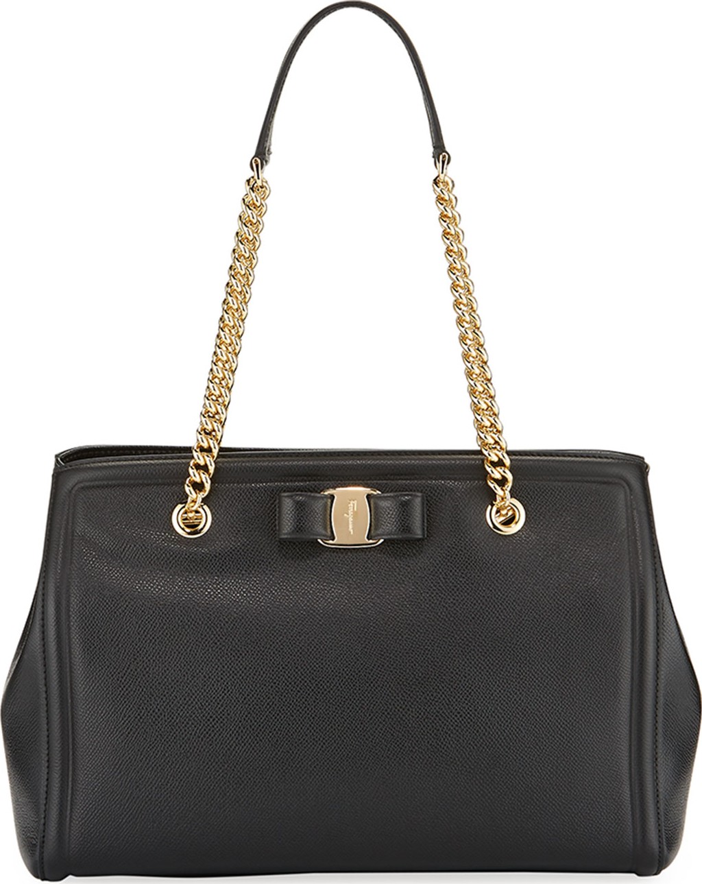 Salvatore Ferragamo MeLike Vara Medium Tote Bag, Black