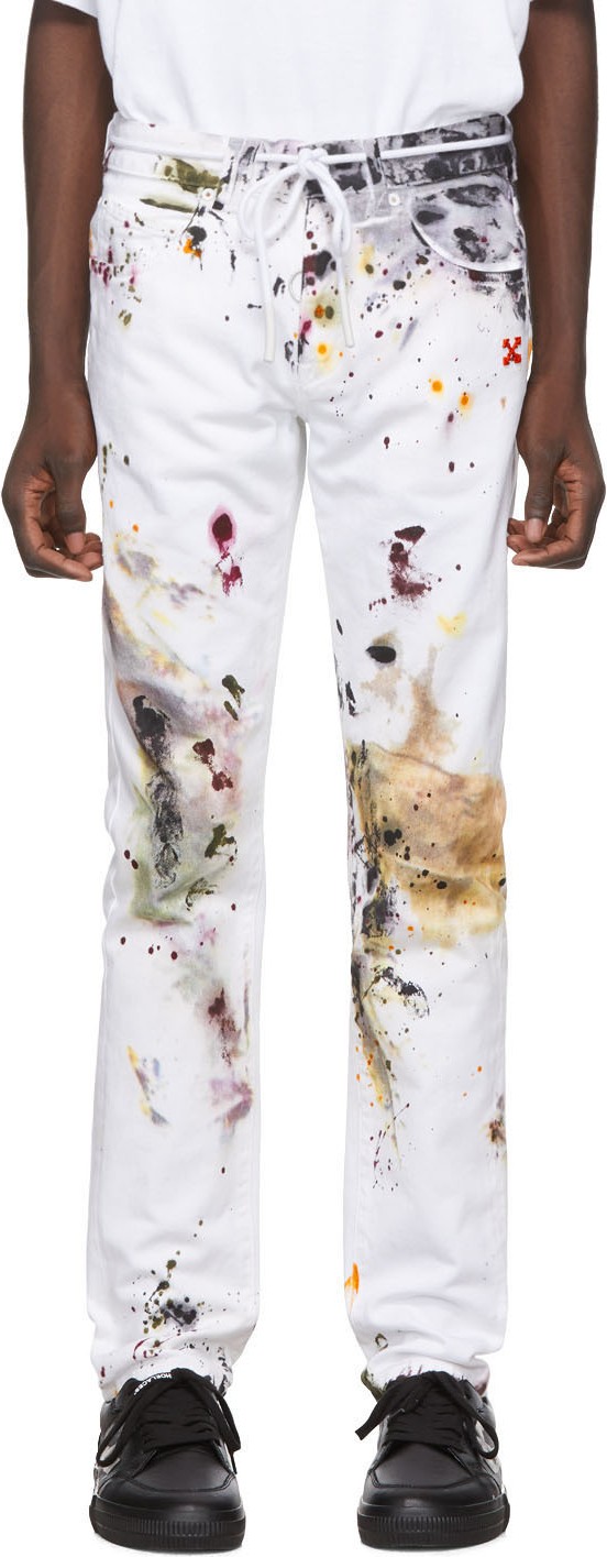 Off White White Dirty Jeans