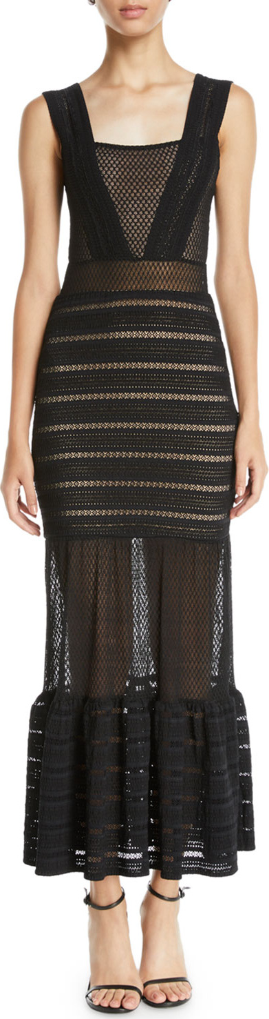 Nightcap Clothing The Martini Mixed Lace Sleeveless Gown