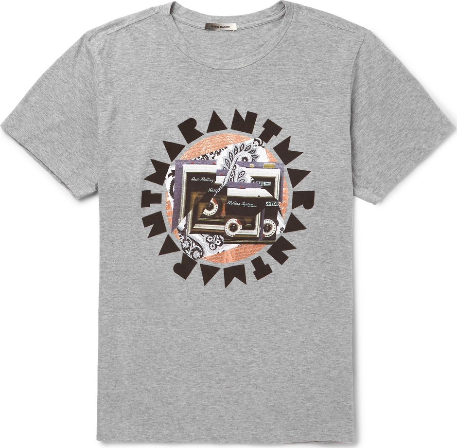Isabel Marant Zao Printed Mélange Cotton-Jersey T-Shirt