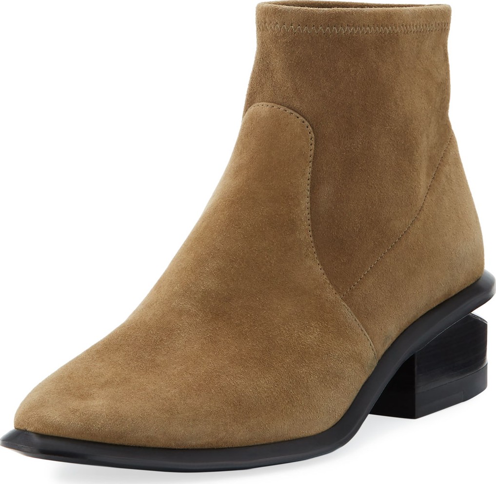Alexander Wang Kori Stretch Suede Ankle Booties