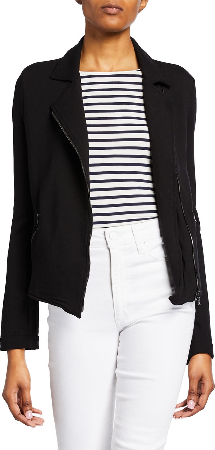 Majestic Zip-Front French Terry Moto Jacket