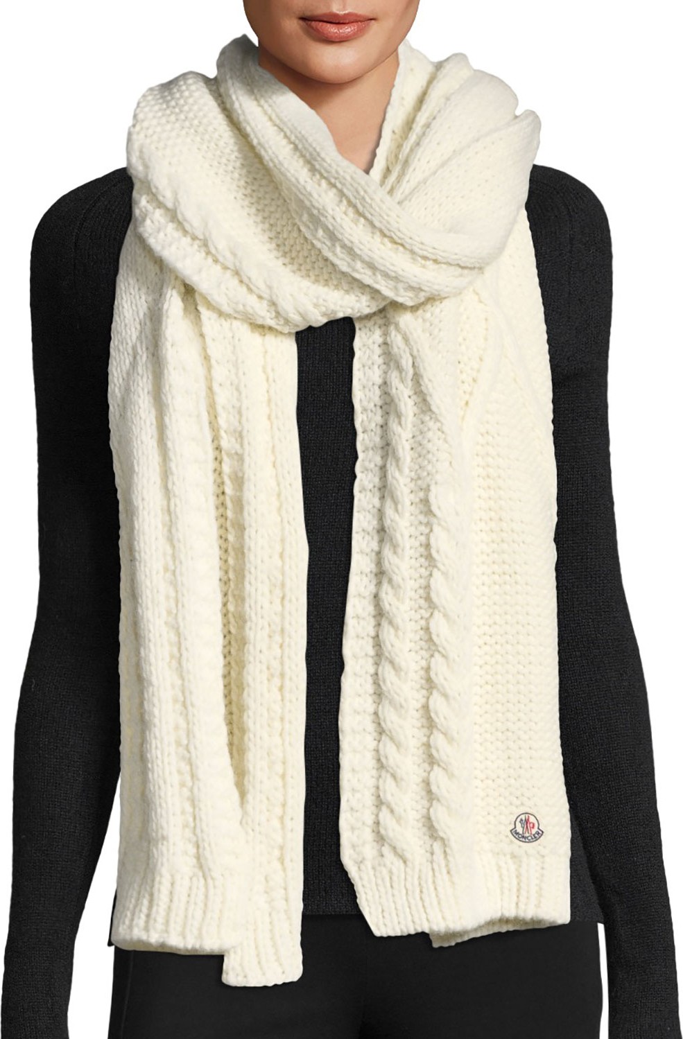 Moncler Chunky Fisherman-Stitch Scarf