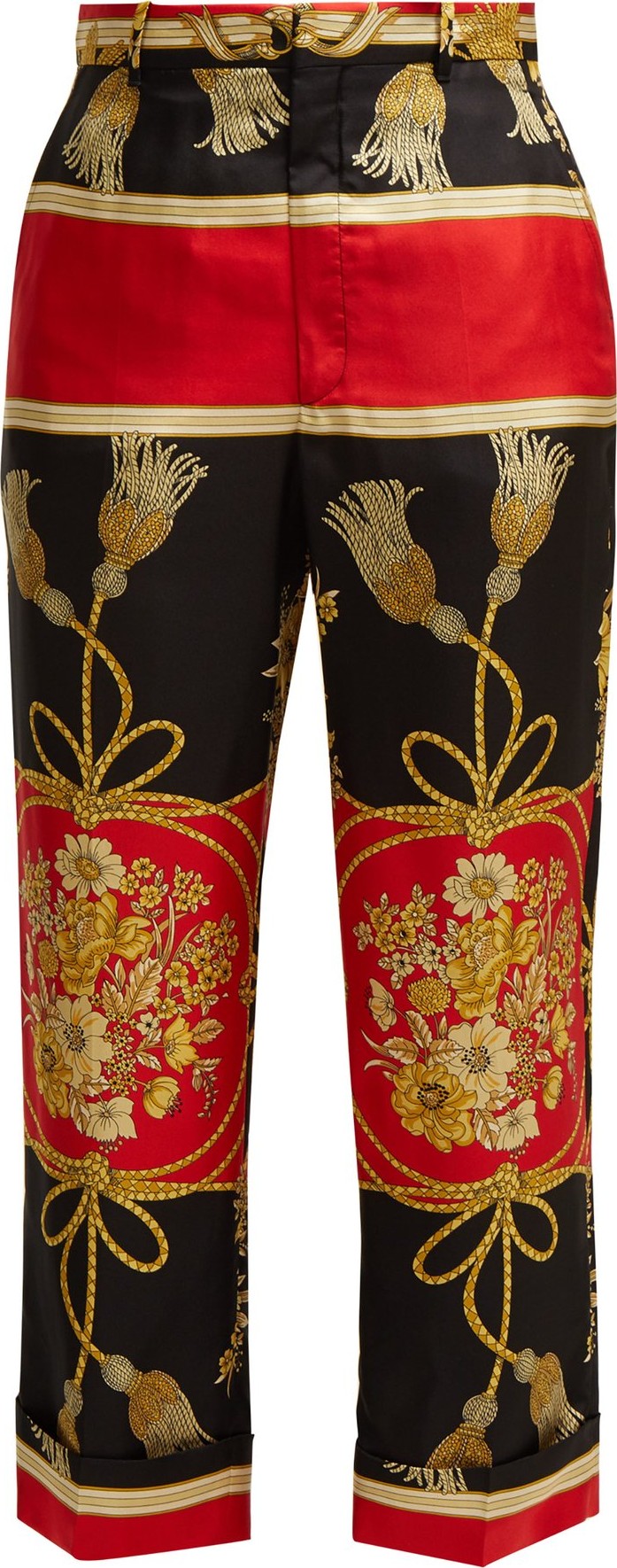 Gucci Intrigue silk cropped trousers