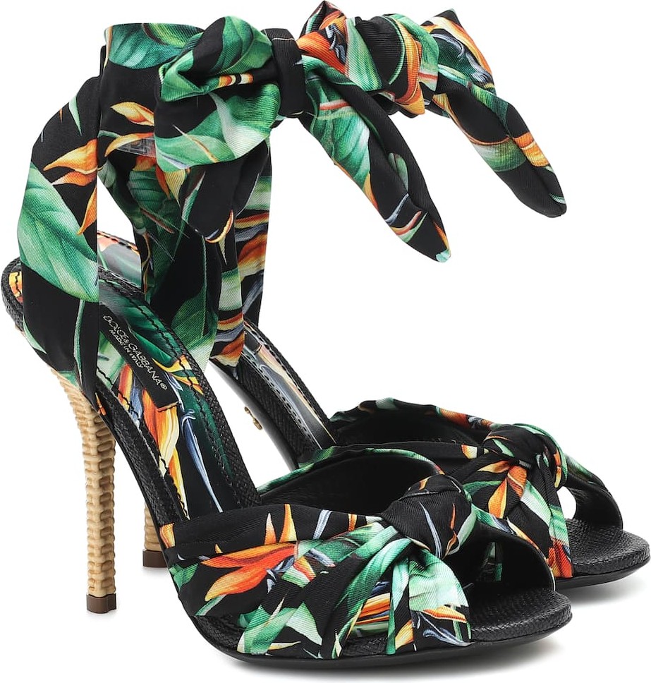 Dolce & Gabbana Printed silk-twill sandals