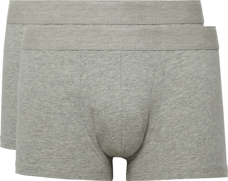 Sunspel Two-Pack Mélange Stretch-Cotton Jersey Boxer Briefs