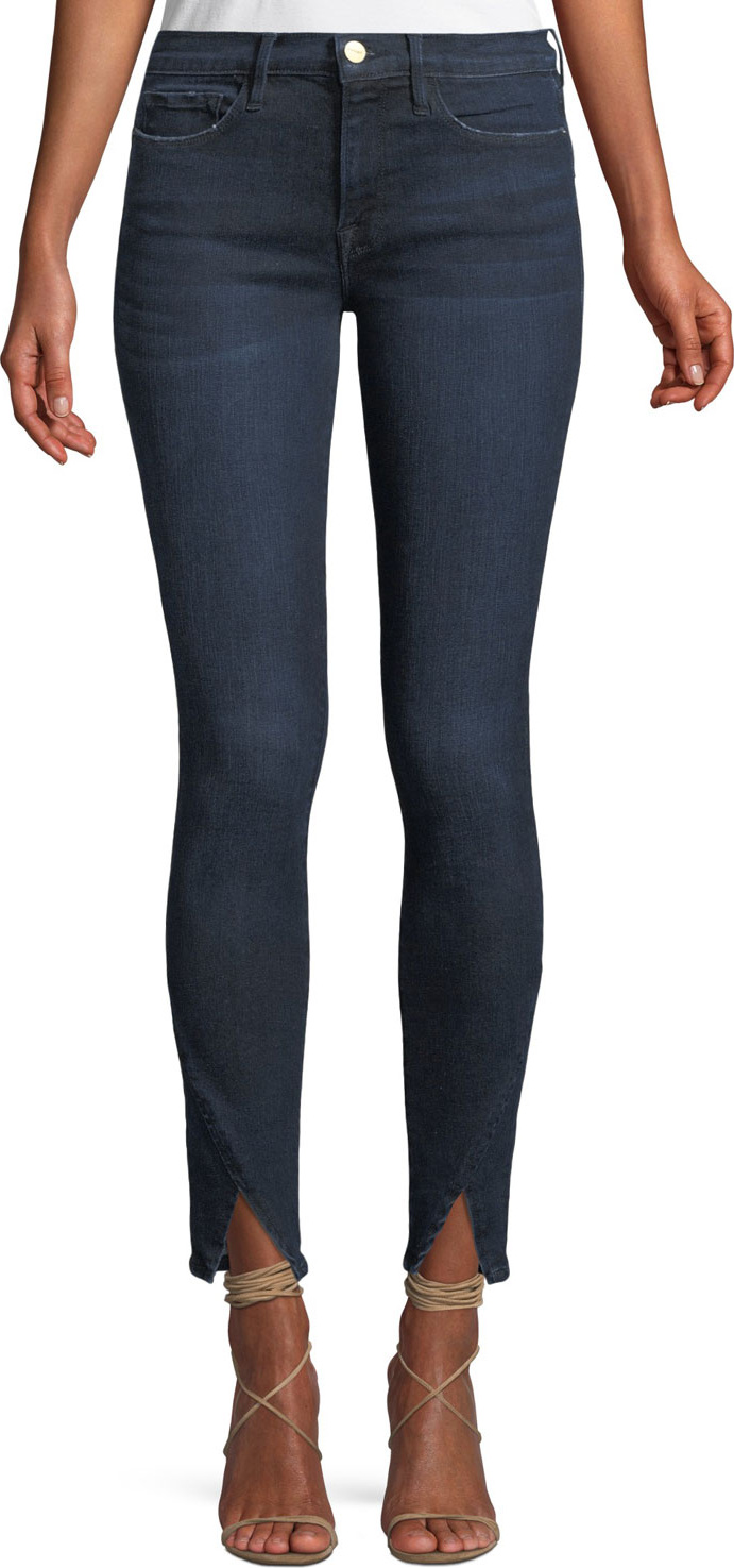 FRAME DENIM Le Skinny de Jeanne Triangle-Hem Jeans