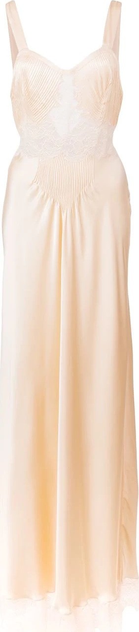 Paco Rabanne lace trim long dress