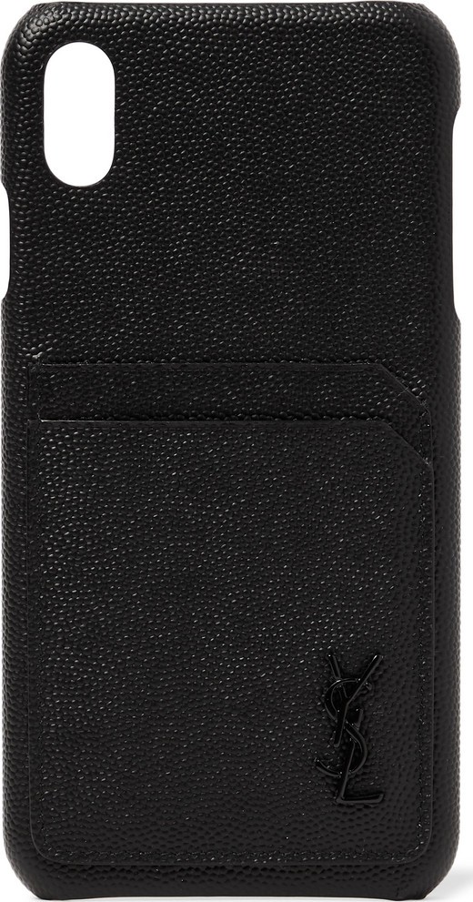 Saint Laurent Logo-Detailed Leather iPhone XS Max Case