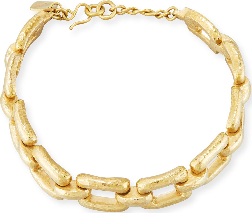 Ashley Pittman Bila Hammered Bronze Link Choker Necklace