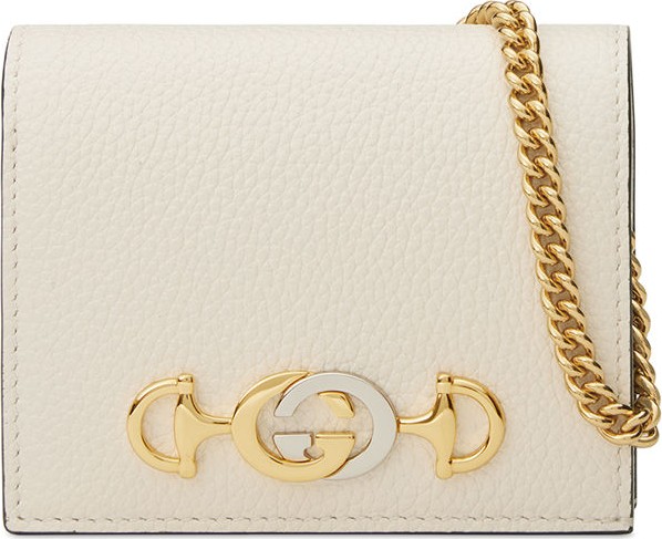 Gucci Zumi Pebbled Card Case/Wallet