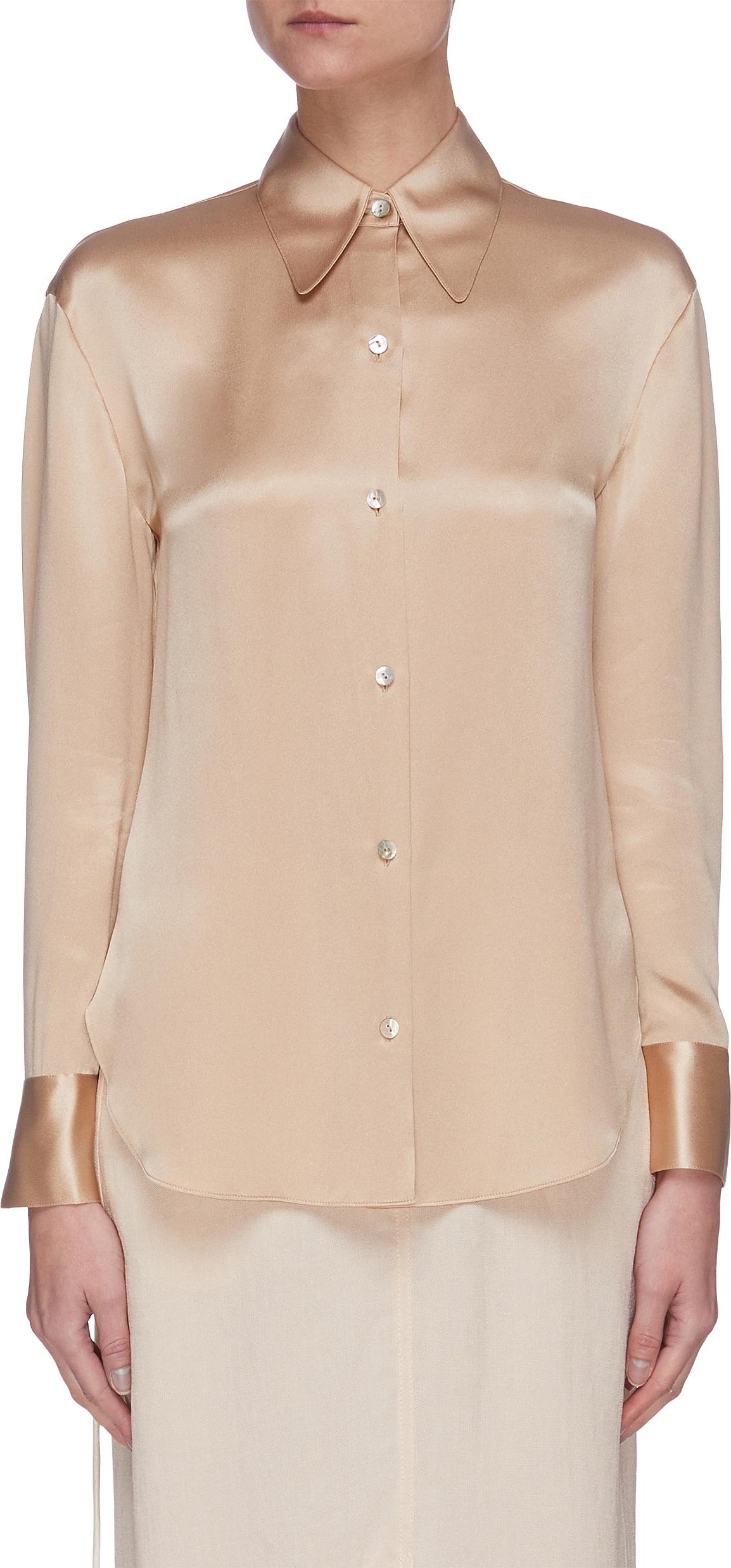 Vince Metallic placket silk blouse Vince Metallic placket silk blouse