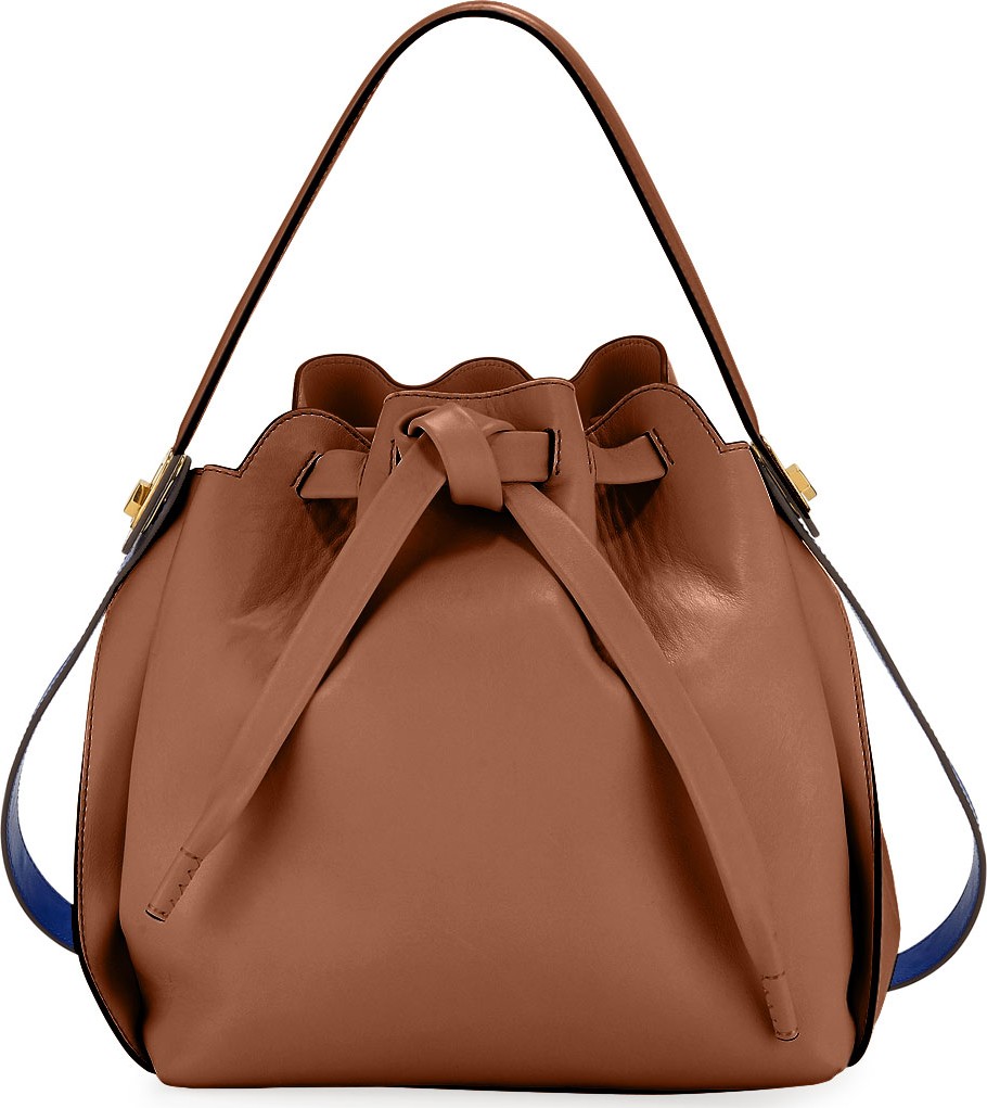 Anya Hindmarch Shoelace Drawstring Small Bucket Bag, Gray