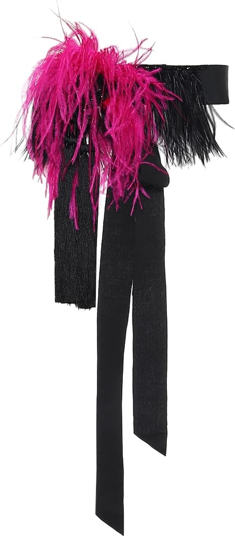 Dries Van Noten Feather-trimmed choker