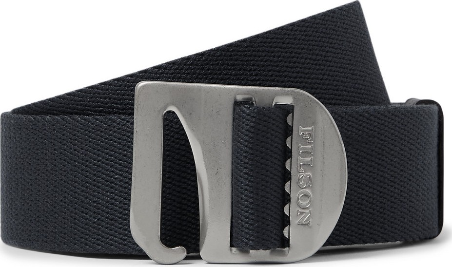 Filson Charcoal Togiak 4cm Leather-Trimmed Webbing Belt
