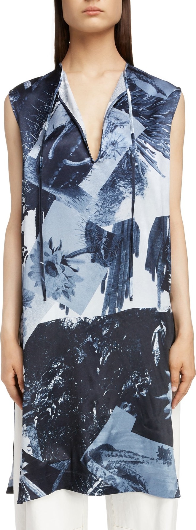 Y's By Yohji Yamamoto Print Sleeveless Tunic