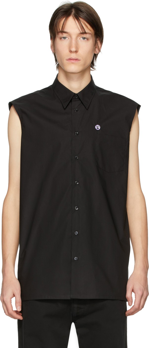 Raf Simons Black Sleeveless Regular Fit Shirt