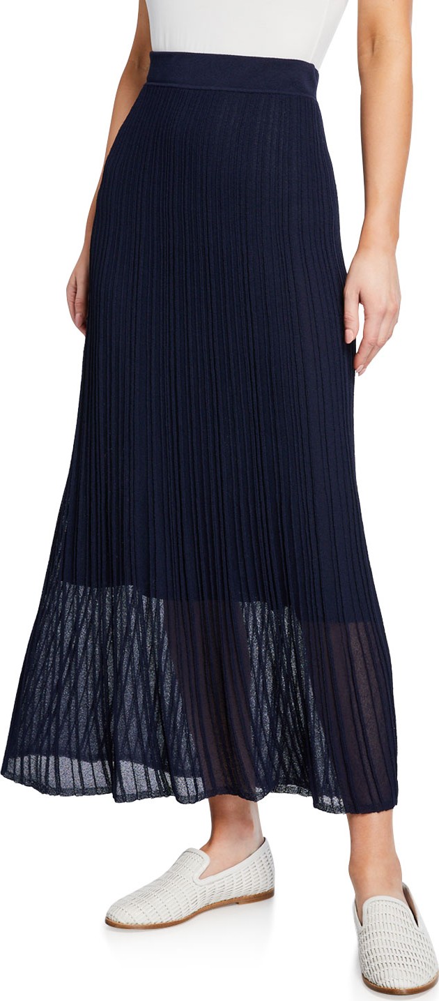 Vince Ribbed Flounce Skirt